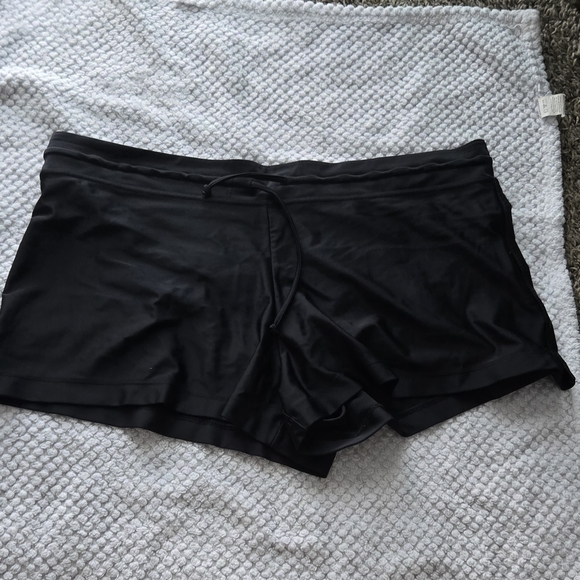 Kona Sol Size Xl Women Black Stretch Drawstring Swim Shorts Bikini - Picture 1 of 3